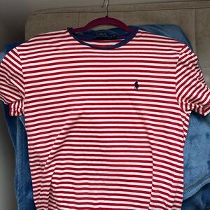 Polo by Ralph Lauren Red and White Short Sleeve Tees